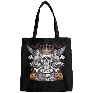 Discover Gothic Tattooed Woman with Artwork and Roses Bags