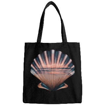 Discover Seashell Beach Scene Serene Ocean Landscape Bags