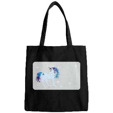 Discover Fantasy unicorn - grey blue- design for kids Bags