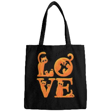 Discover Love Cat Orange Bags