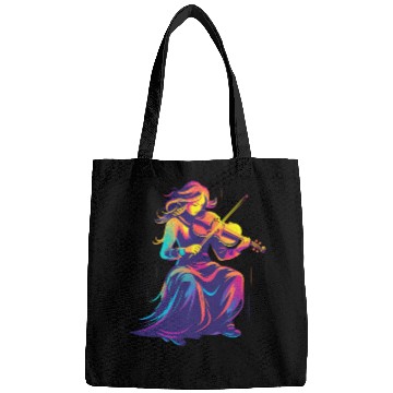 Discover Violin Girl Retrowave Bags