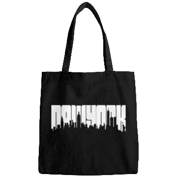 Discover New York Skyline Typography Bags