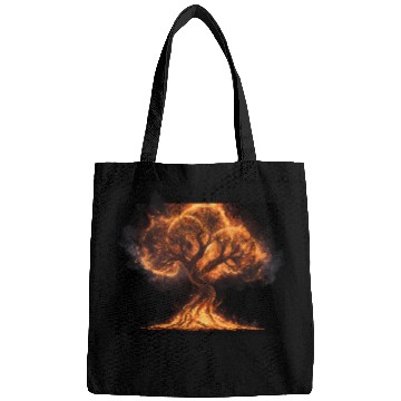 Discover Fiery Arcane Tree Illustration Bags