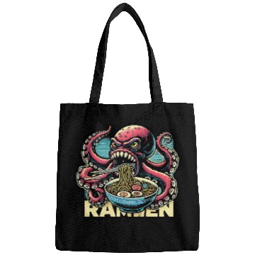 Discover monster octopus eat ramen lover Bags