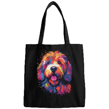 Discover Watercolor Colorful Labradoodle Bags