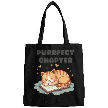 Discover Purrfect Chapter - Cat and Book Lover Design Bags