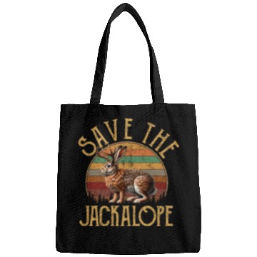 Discover Save The Jackalope, Vintage Retro Camping Lover Ja Bags