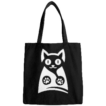 Discover Happy Cat Vector Design One Color Bags