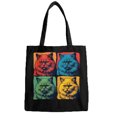 Discover Colorful Pop Art Cat Portrait Bags