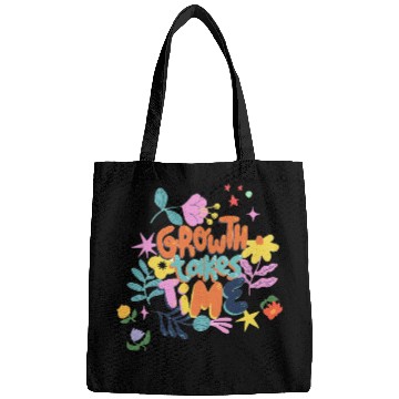 Discover Growth takes time motivational Bags