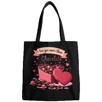 Discover I love you more than chocolate Bags