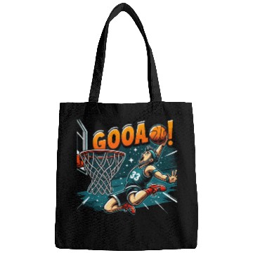 Discover Dynamic Basketball Slam Dunk Illustratio Bags
