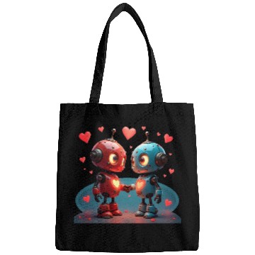 Discover Cute Robot Hearts Bags