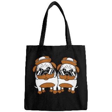 Discover Two Dogs Pug Sunglasses Cap Teenager Team Friends Bags