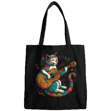 Discover Cat Playing Guitar Bags