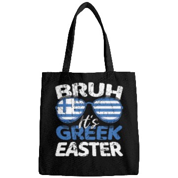 Discover Bruh It's Greek Easter Greece Flag Funny Easter Bags