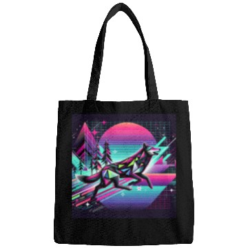 Discover Neon Wolf - Retro Vibes Bags