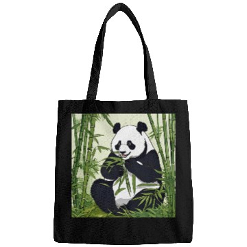 Discover Chill Panda Eating Bamboo Cute Relaxed Design Bags