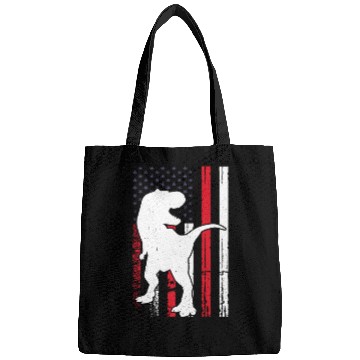 Discover Dino US Flag Dinosaur Silhouette Bags