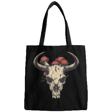 Discover Skull Mushrooms Natural Motif Bags