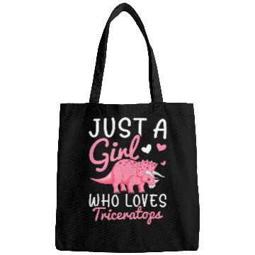 Discover Girl Who Loves Triceratops Triceratops Lover Girl Bags
