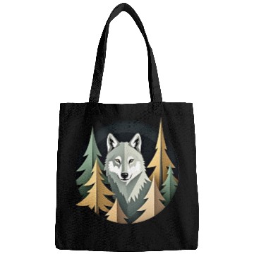 Discover Wolf and Nature Geometric Pattern Bags