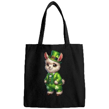 Discover Cute St. Patrick's Day Llama Cartoon Bags