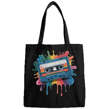 Discover 80s Retro Cassette Splash Classic Cassette Tape Bags