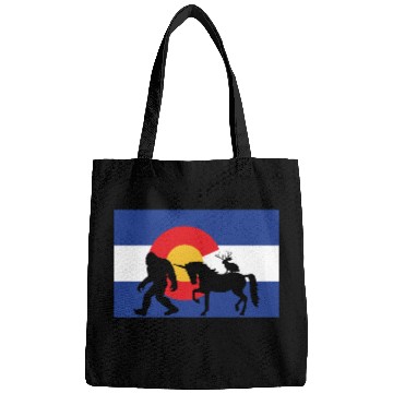 Discover Mythical Creature and Jeep in Colorado Flag Bags