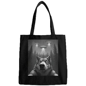Discover UFO Funny Wolf Bags