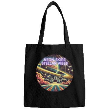 Discover Neon Skies Stellar Vibes Space Odyssey Bags