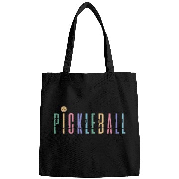 Discover Pickleball Player Colored Bold Text Bags