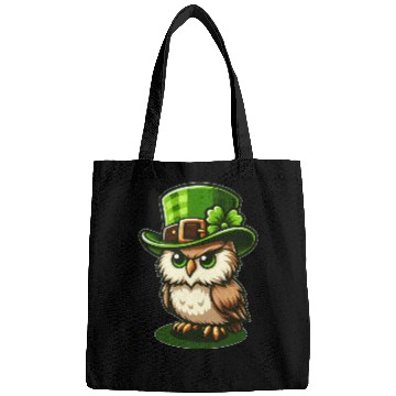 Discover Cute St. Patrick's Day Owl with Top Hat Bags