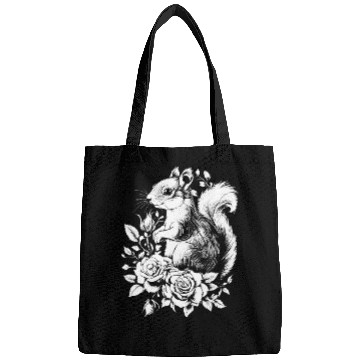 Discover Squirrel Aesthetics Rose Flowers Chipmunk Bags
