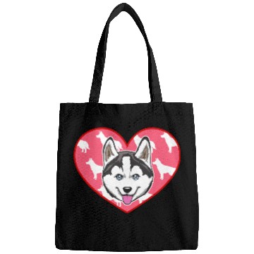 Discover SIBERIAN HUSKY HEART Bags
