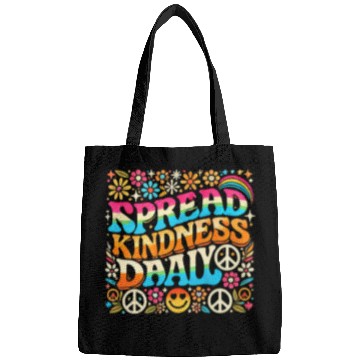 Discover Retro Spread Kindness Daily Hippie-Inspired Bags