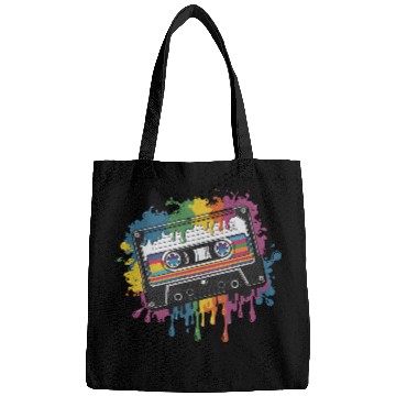 Discover 80s Retro Cassette Splash Classic Cassette Tape Bags