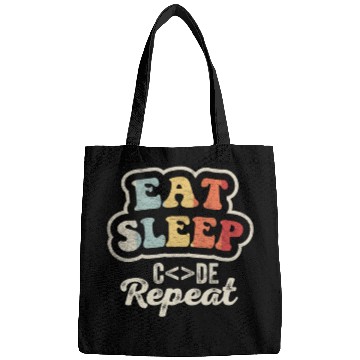Discover Eat Sleep Code Bags Computer Coding Retro Vintage