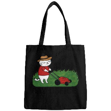 Discover funny cat Lawn mowing Bags