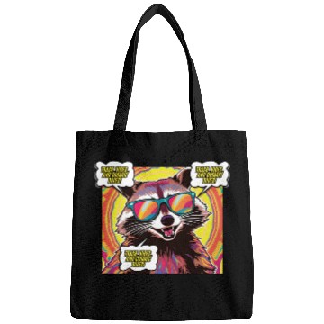 Discover A Psychedelic Trash Advocate Raccoon Bags
