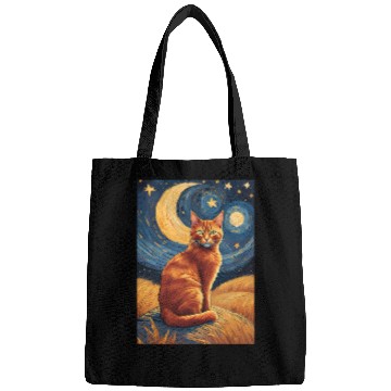 Discover Cat painting red black cat Bags