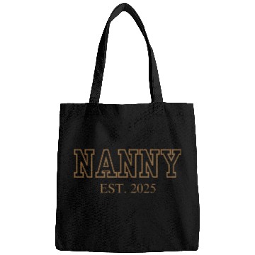 Discover Nanny Est. 2025 (Brown Font) Bags