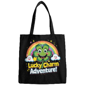 Discover Cheerful Lucky Clover and Rainbow Sparkles Scene Bags