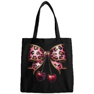Discover Leopard stylish Print Bow with Cherries Bags