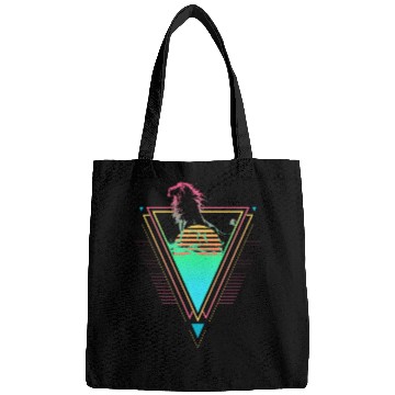 Discover Lion Vaporwave Synthwave 90s 80s Sunset Bags