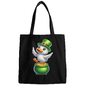 Discover Cute St. Patrick's Day Duck Top Hat Clover Bags