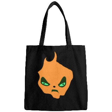 Discover Fiery Angry Demon Face Illustration Bags