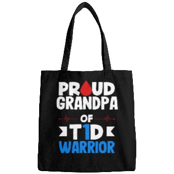 Discover Proud Grandpa Of T1D Warrior Diabetes Type 1 Bags