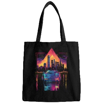 Discover 80s 90s Car City Synthwave Vaporwave Retro Bags