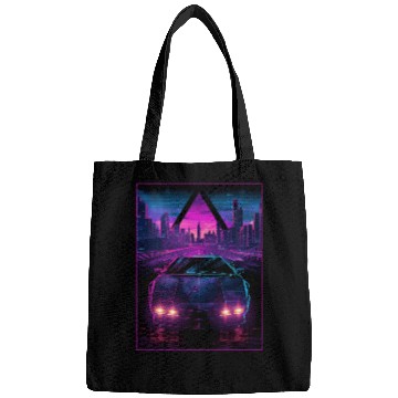 Discover 80s 90s Synthwave Car City Retro Vaporwave Bags